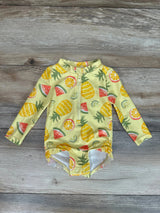 Just One You 1pc Fruit Print Rash Guard Swimsuit Yellow sz 6m