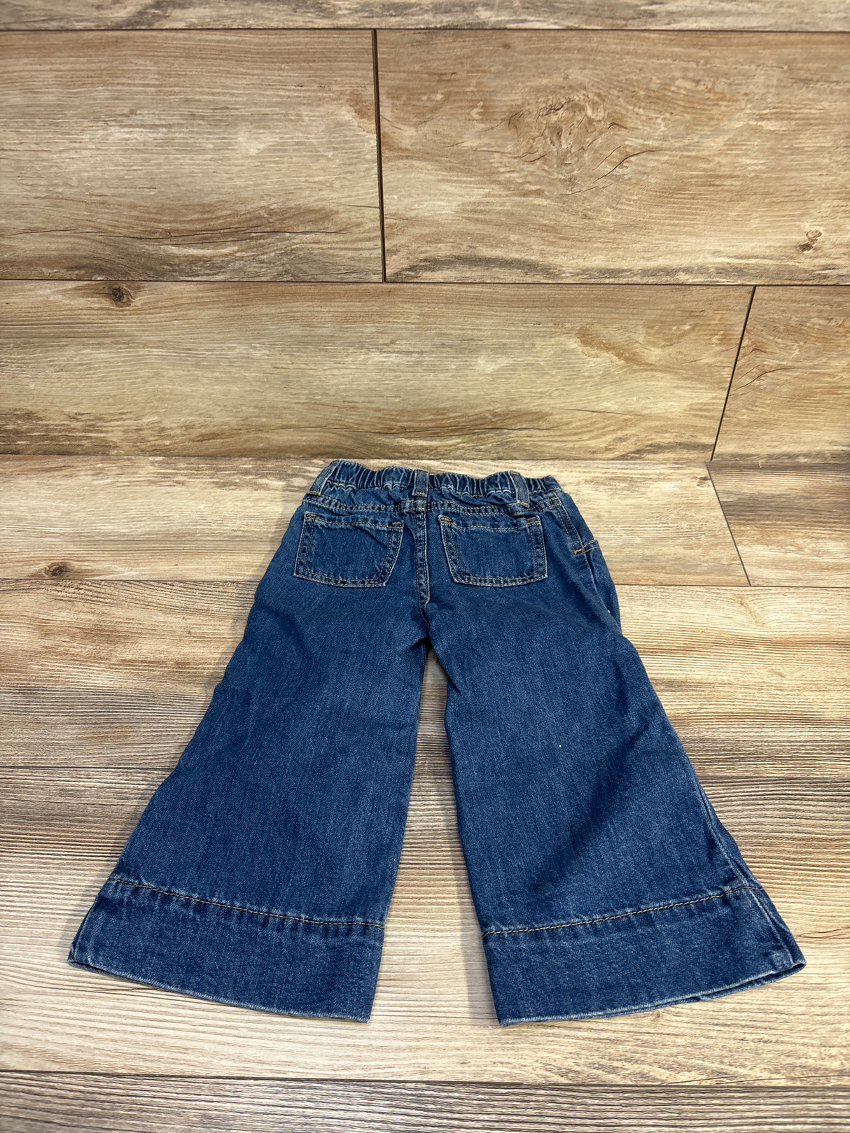 NEW Cat & Jack Pleated Denim Wide Leg Jeans Blue sz 2T