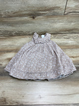 Tahari Ruffle Trim Floral Dress Taupe sz 2T