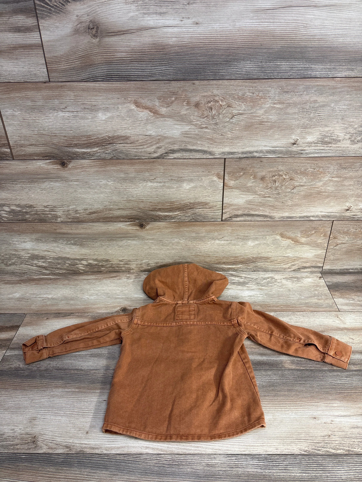 Cat & Jack Denim Hooded Button Up Jacket Brown sz 3T