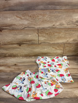 NEW Bluey 2pc Bluey Strawberry Top & Skort Set White sz 5T