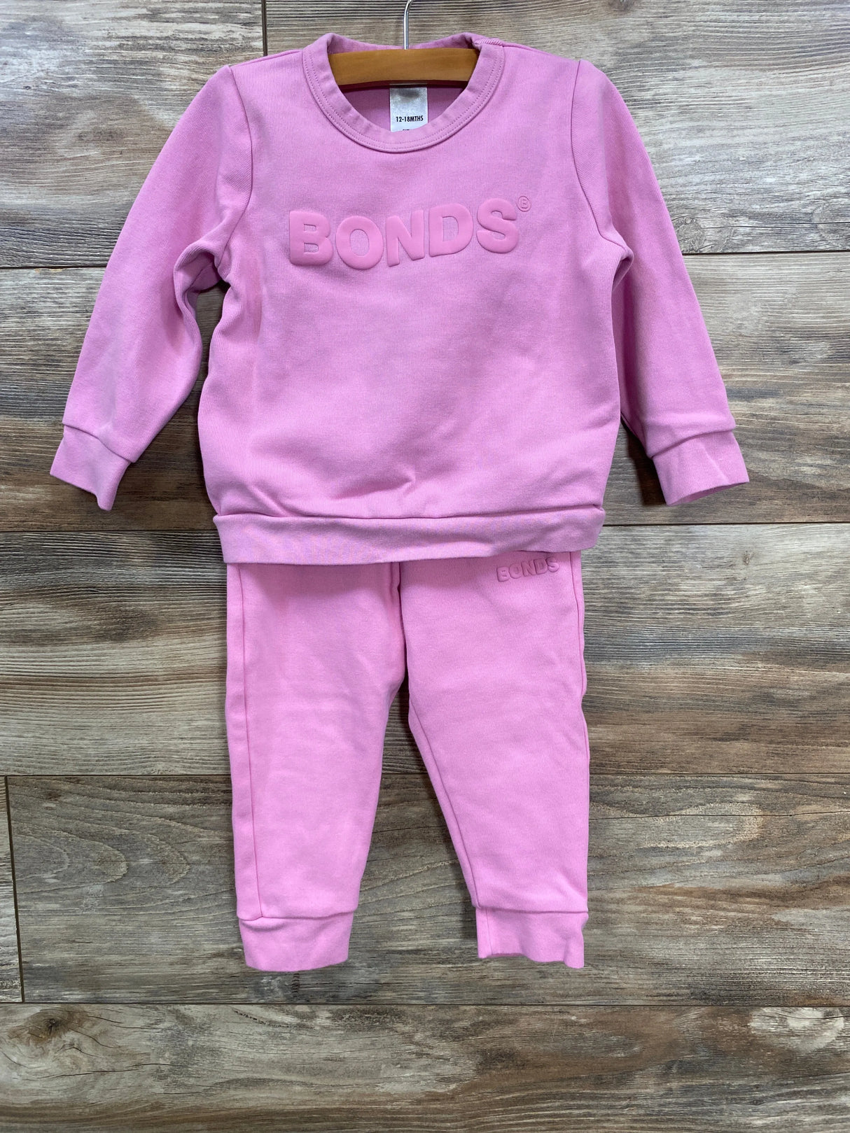 Bonds 2pc Sweatshirt & Joggers Set Pink sz 12-18m