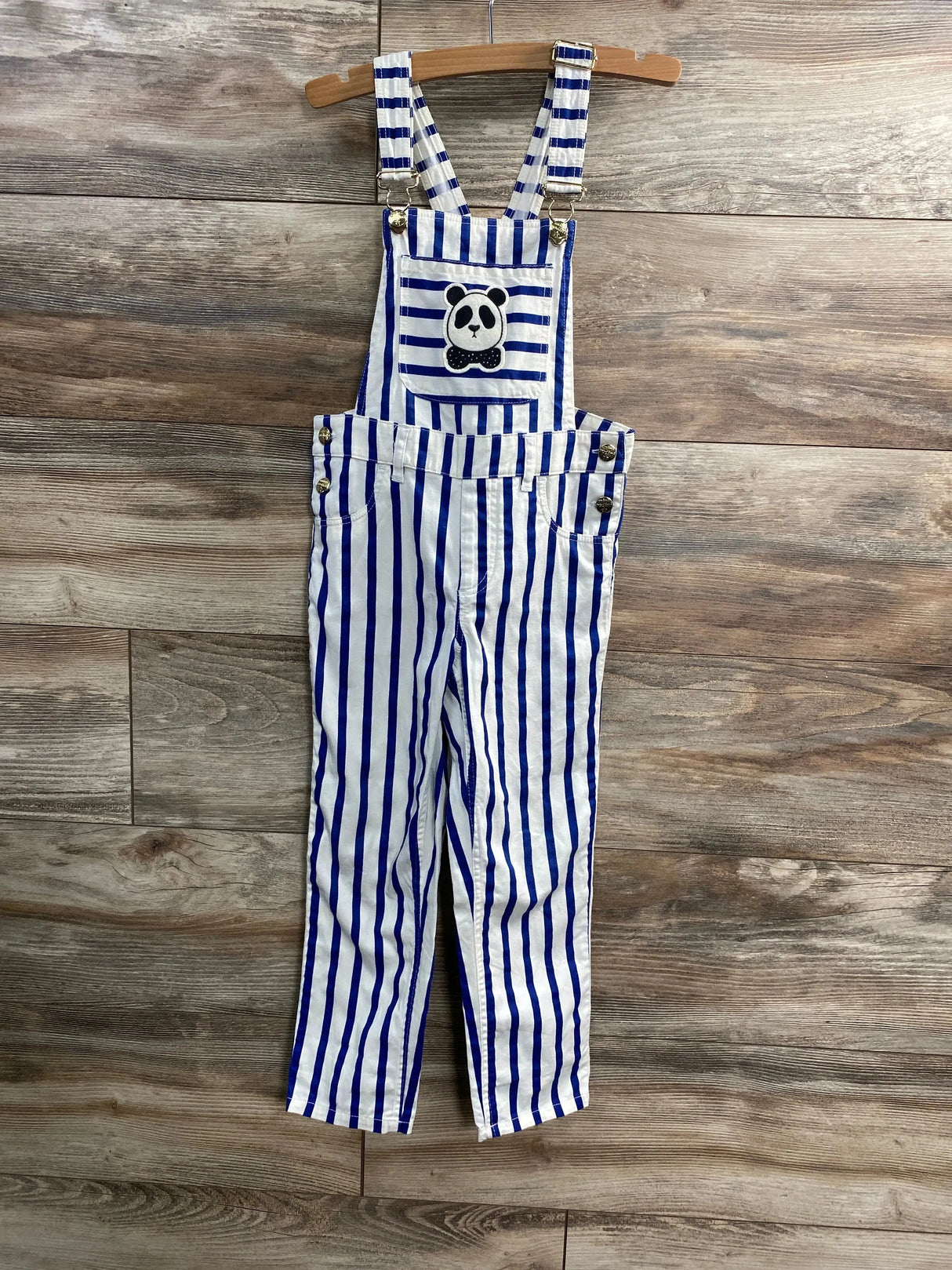 Mini Rodini Stripe Dungarees Blue sz 4T-5T