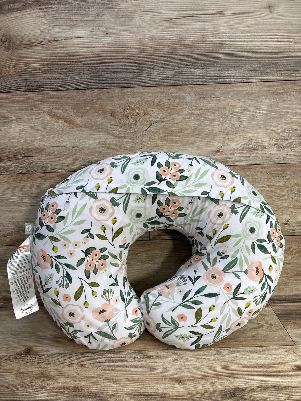 Boppy Nursing Pillow with Pink Garden Slipcover