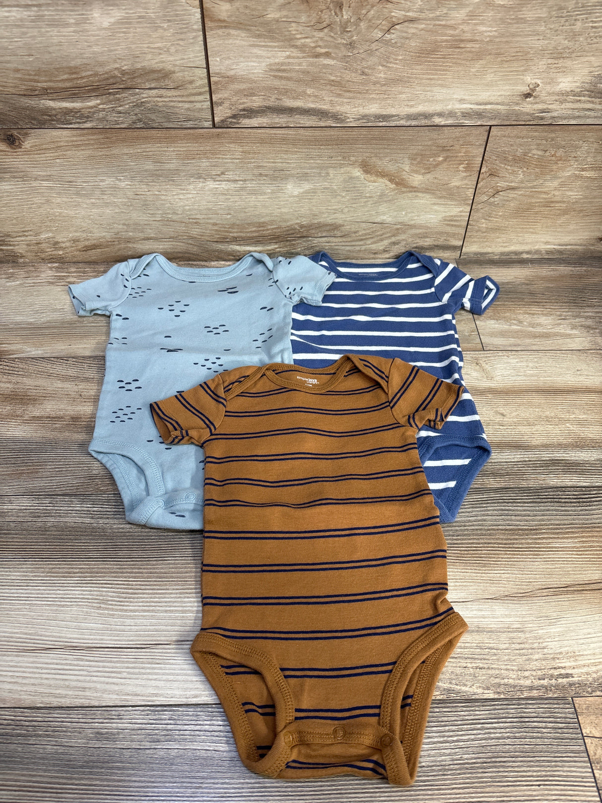 Simple Joys 3pk Bodysuit Set Blue sz 12m