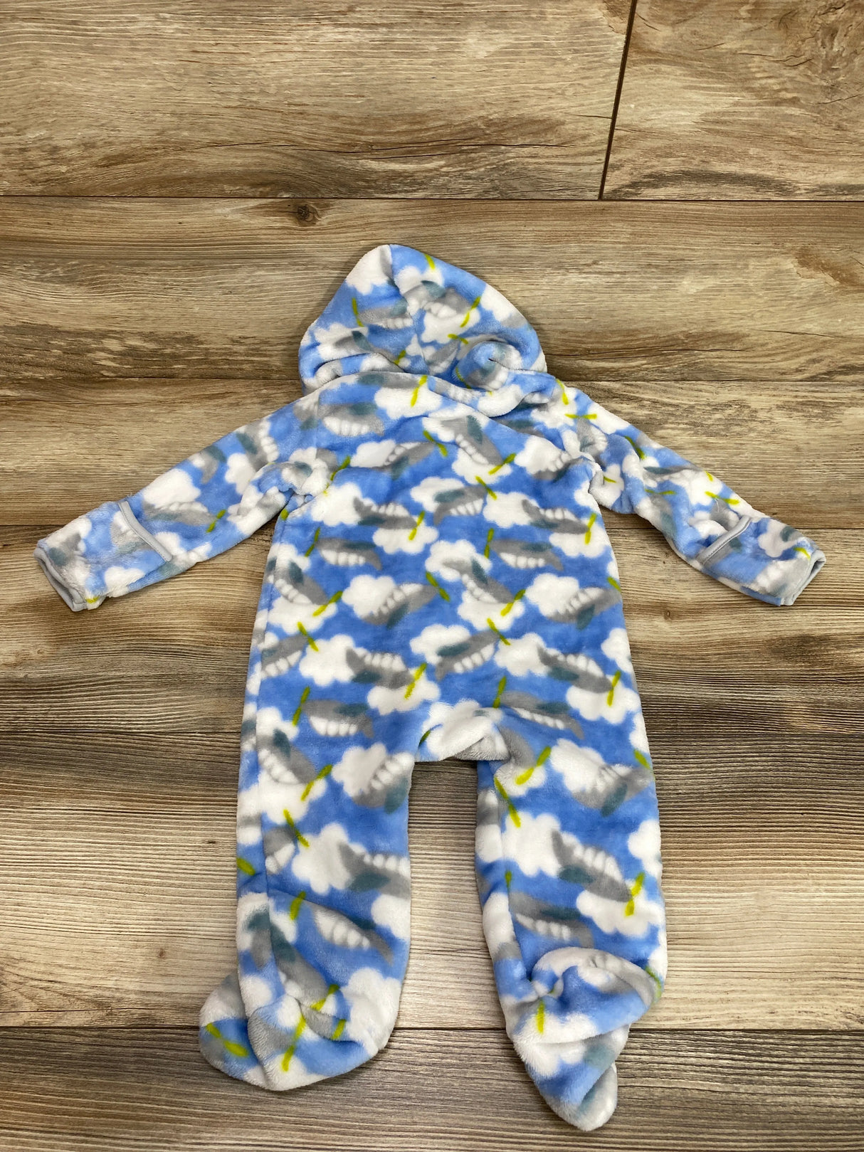 Cutie Pie Cloud Print Hooded Pram Blue sz 6-9m