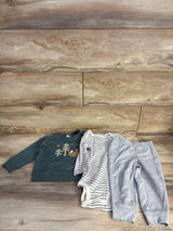 NEW Just One You 3pc Fox Sweatshirt, Bodysuit & Jogger Set Green sz 18m