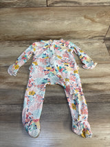 Little Me Ruffled Floral Sleeper White sz 9m