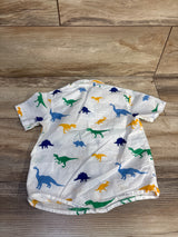 H&M Dinosaur Button-Up Shirt White sz 3T