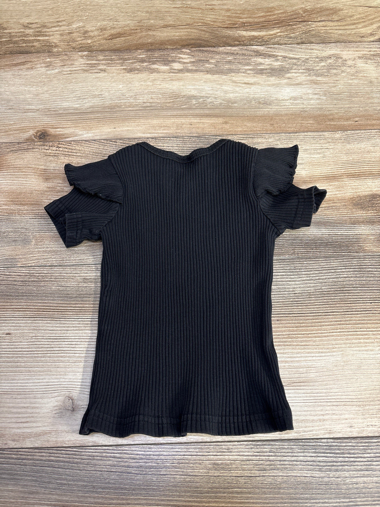 Ribbed Ruffled Shirt Black sz 2T