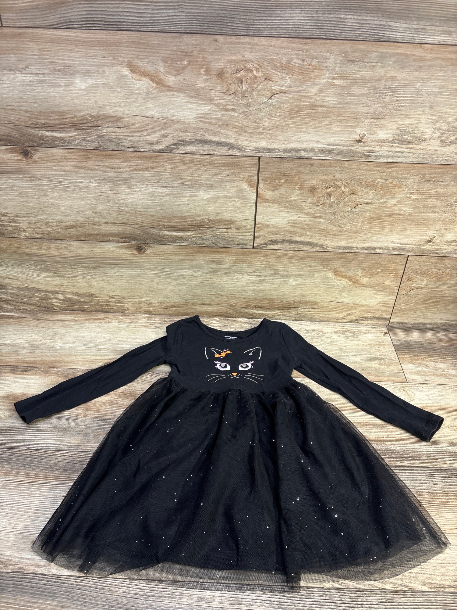 Jumping Beans Halloween Cat Long Sleeve Dress Black sz 4T