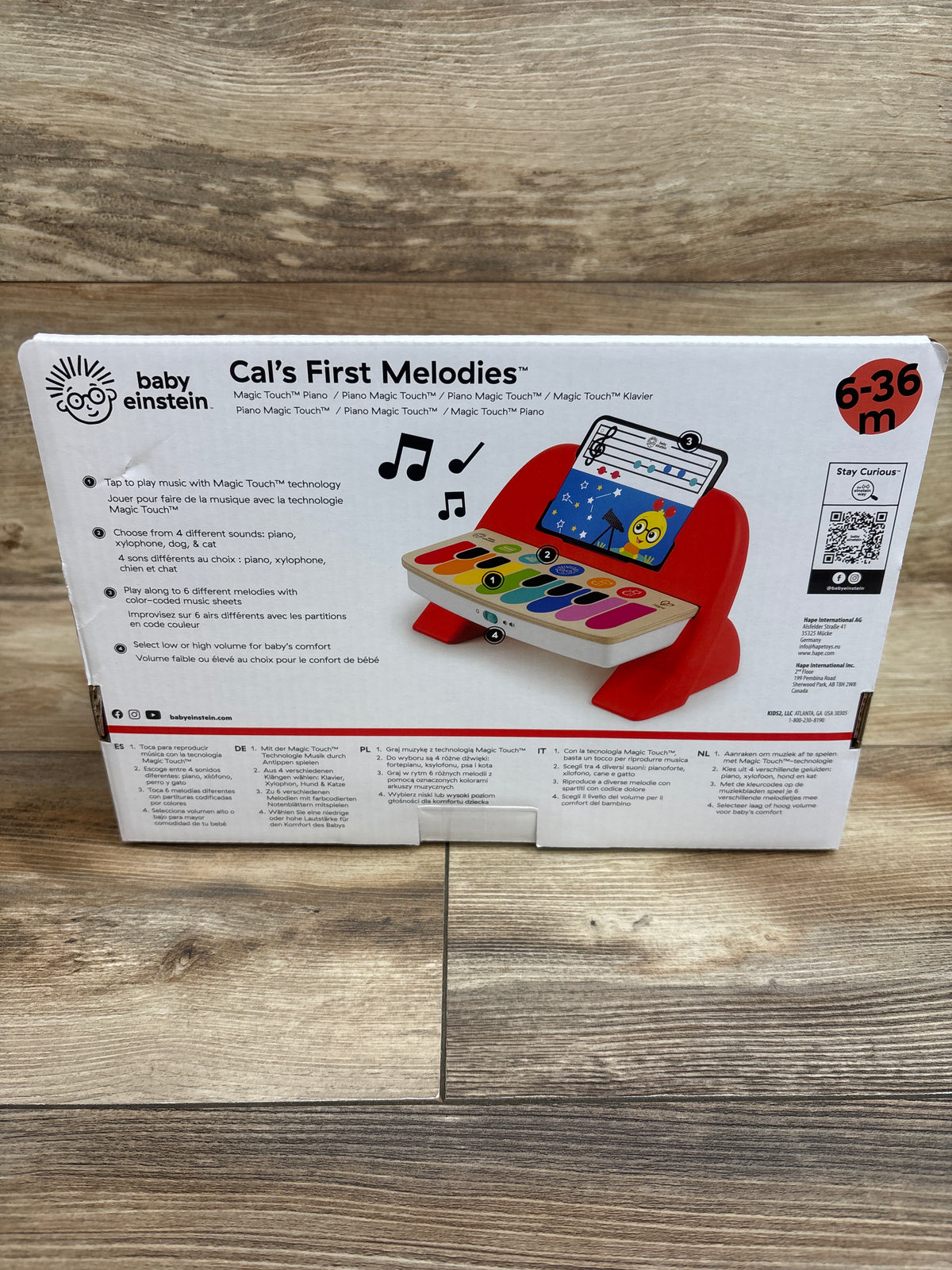 NEW Baby Einstein Cal’s First Melodies Magic Touch Wooden Piano