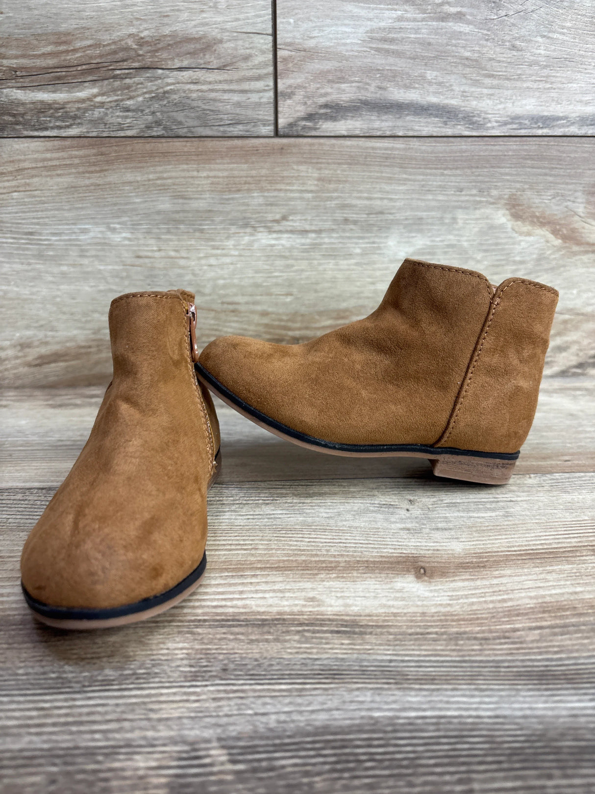 Cat & Jack Penelope Zipper Booties Cognac sz 9c