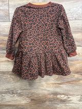 H&M Long Sleeve leopard Print Dress Brown sz 3/4T