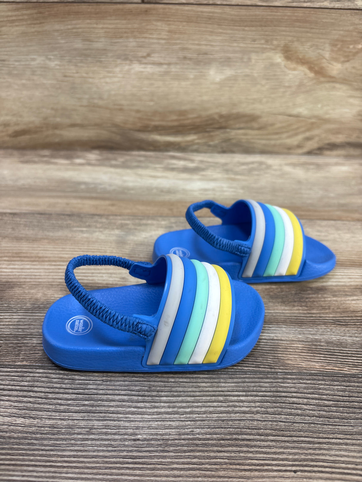 Wonder Nation Slide Sandals Blue sz 5-6c