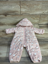 Shein Heart Print Snow Suit Pink sz 3-6m
