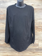 Maternity Side Zipper Long Sleeve Nursing Shirt Black sz XL