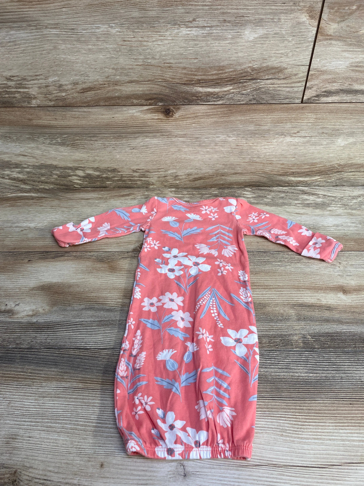 Carter's Floral Sleeper Gown Peach sz Newborn