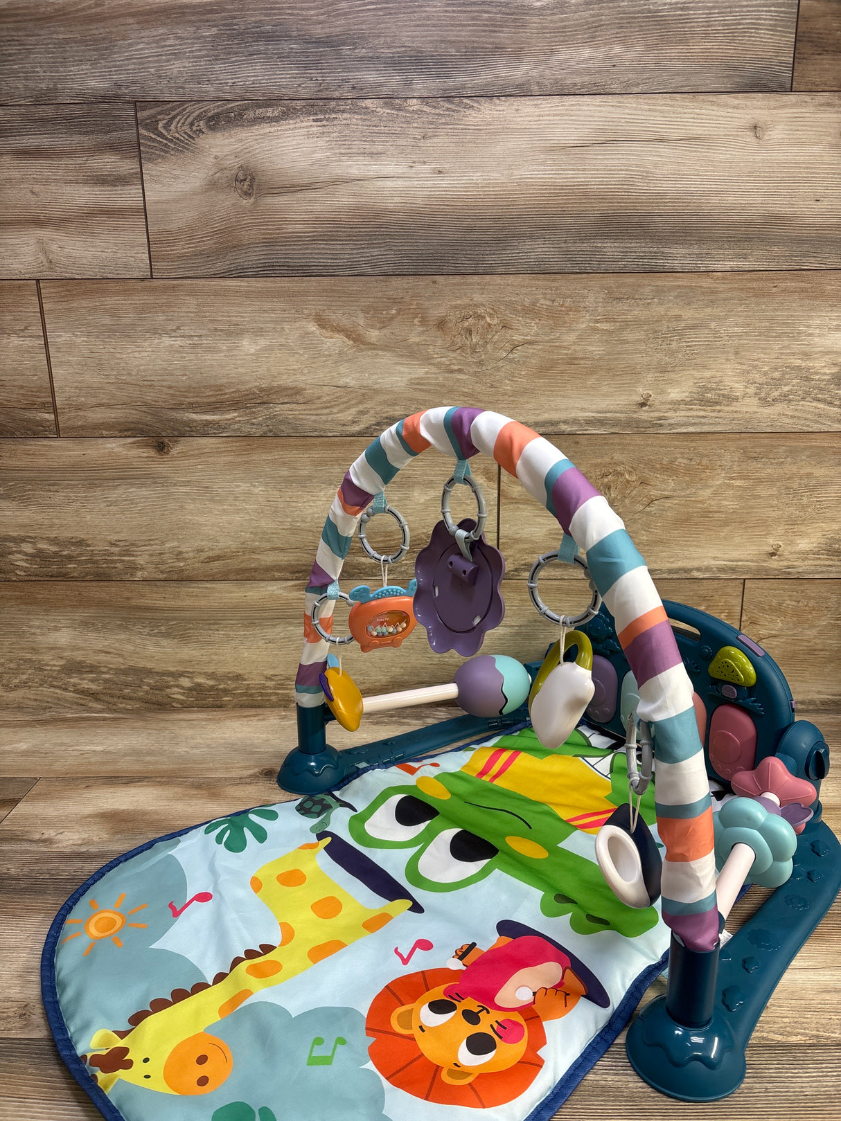 dearlomum Baby Play Mat Baby Gym with Kick & Play Piano, Blue