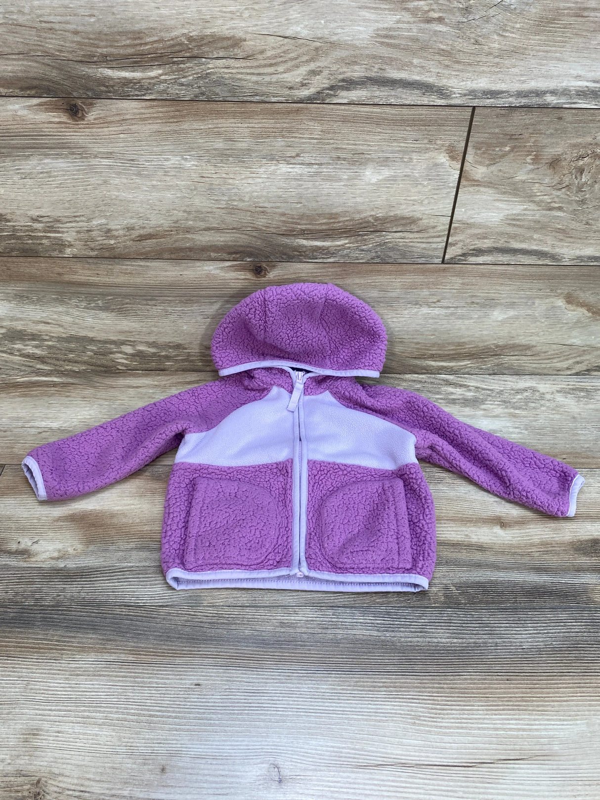 Cat & Jack Full Zip Sherpa Jacket Purple sz 18m