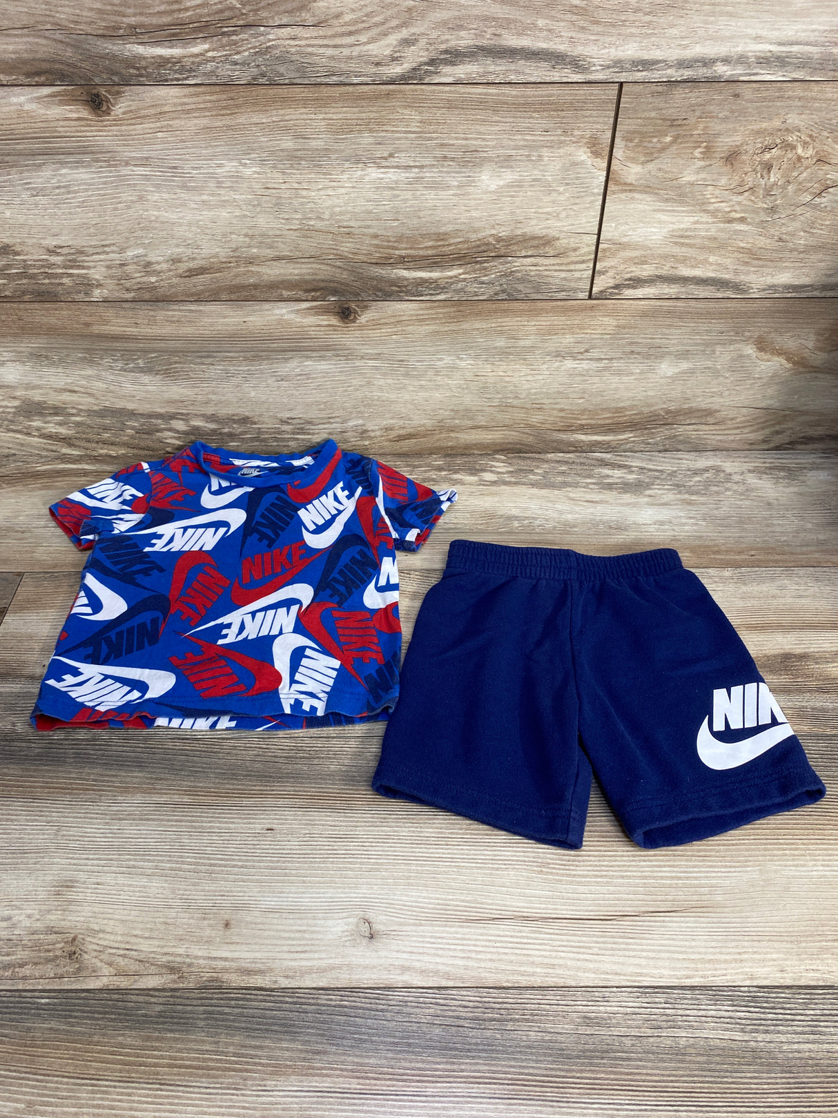 Nike 2pc Logo Shirt & Shorts Blue sz 3T