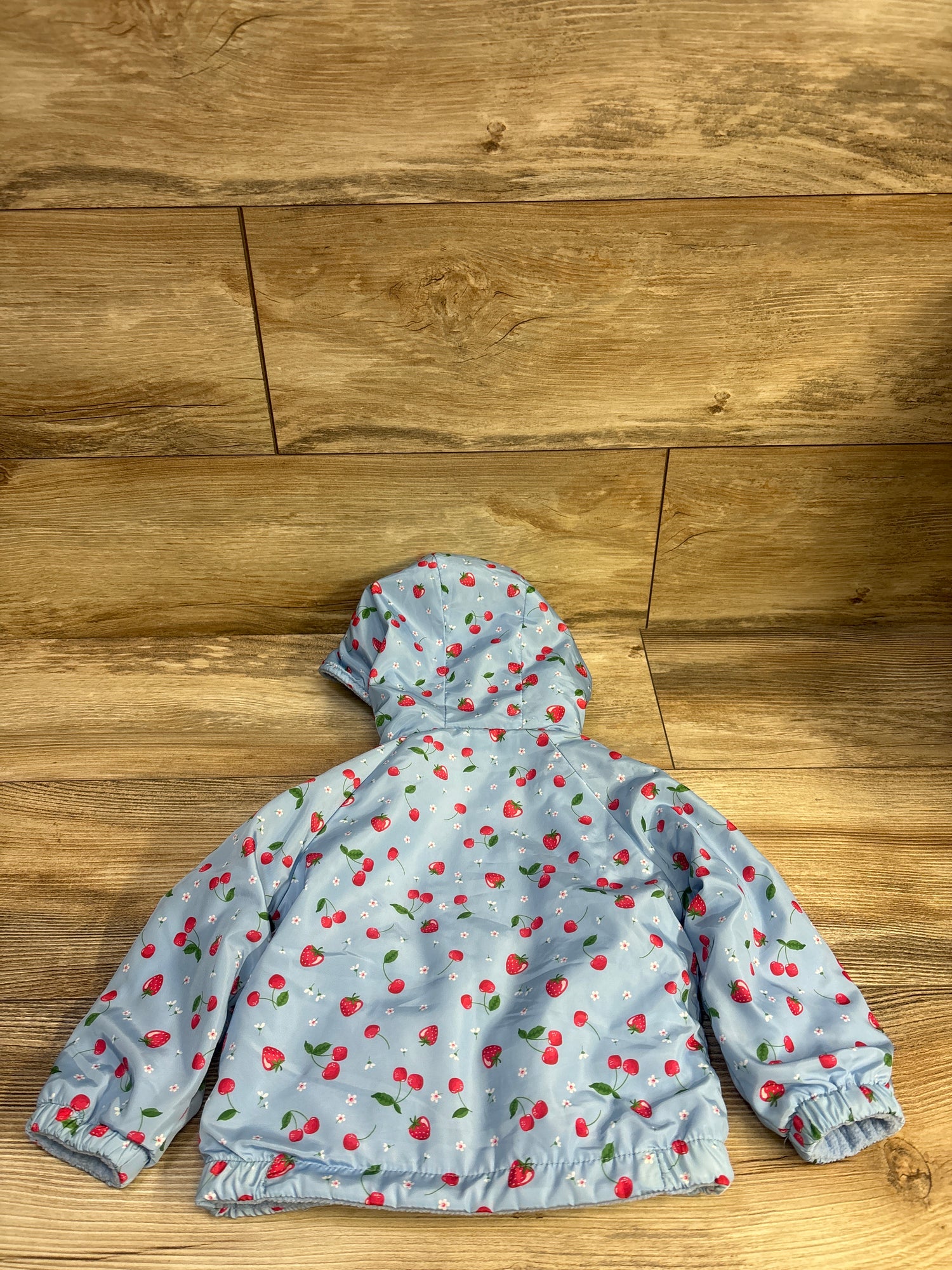 Sweet Stories Reversible Strawberry Print Jacket Blue sz 12m