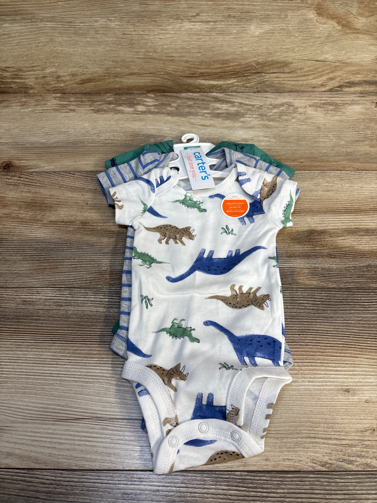 NEW Just One You 3pk Dino Bodysuits Green sz 3m