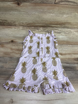 Kate Quinn Bamboo Sleeveless Pineapple Romper Pink sz 6-12m