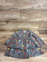 Hanna Andersson Polka Dot Tiered Dress Grey sz 4T