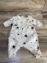 Old Navy Ruffled Star Print Coverall Cream sz 0-3m