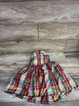 Bonnie Jean Metallic Plaid Dress Red sz 3T