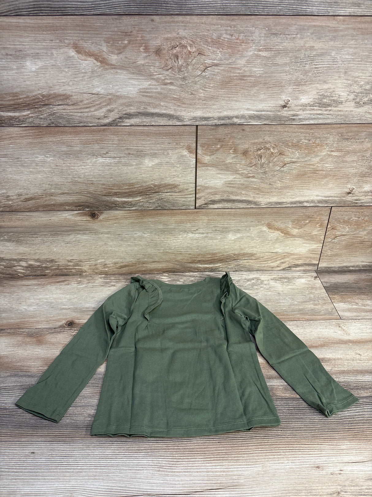 NEW Okie Dokie Ruffle Long Sleeve T-Shirt Olivine sz 4T