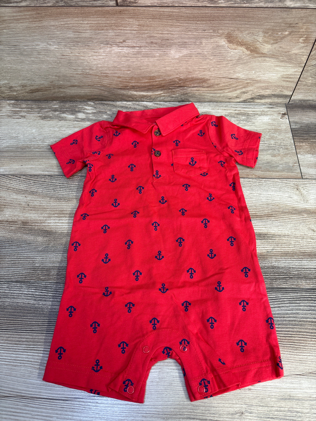 NWOT Simple Joys Polo Shortie Romper Red sz 18m