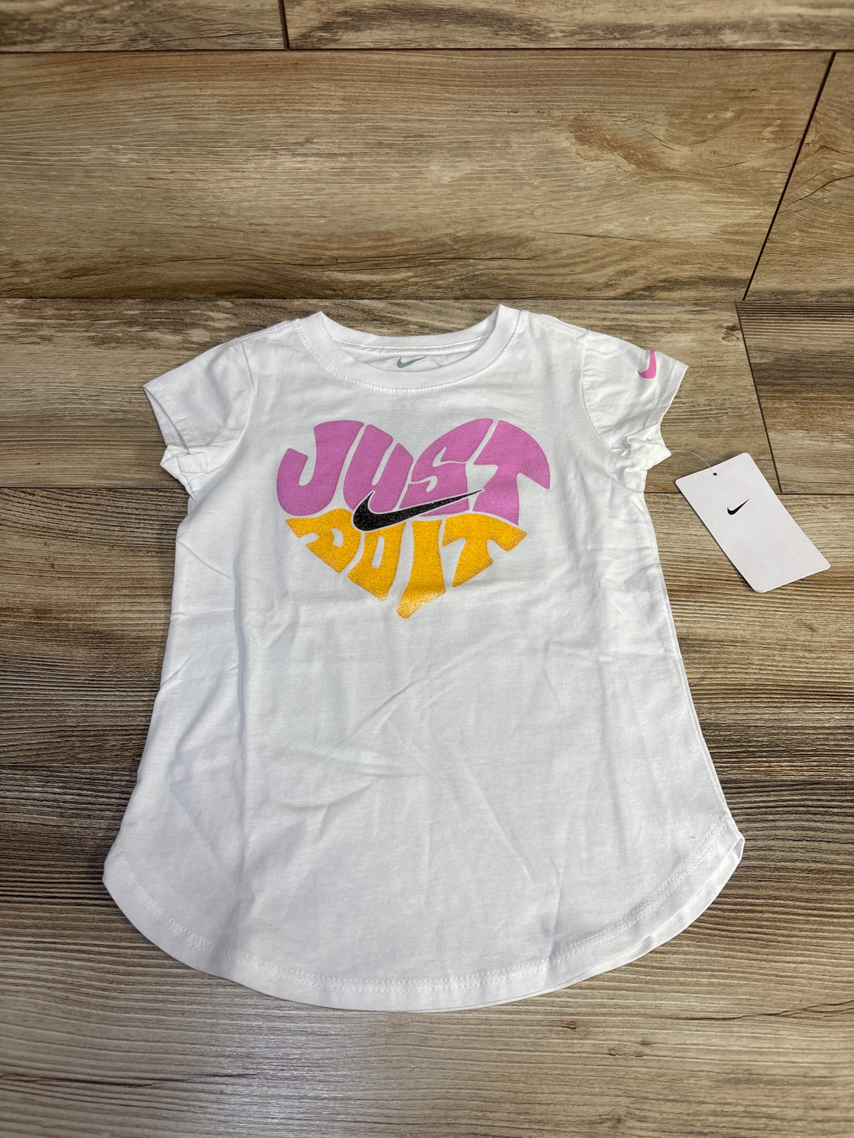 NEW Nike Glittery Just Do It Shirt White sz 5T