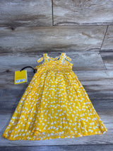 NEW Diane Von Furstenberg Smocked Floral Dress Yellow sz 18m