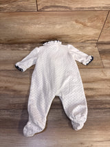Little Me Embroidered Floral Sleeper White sz Newborn