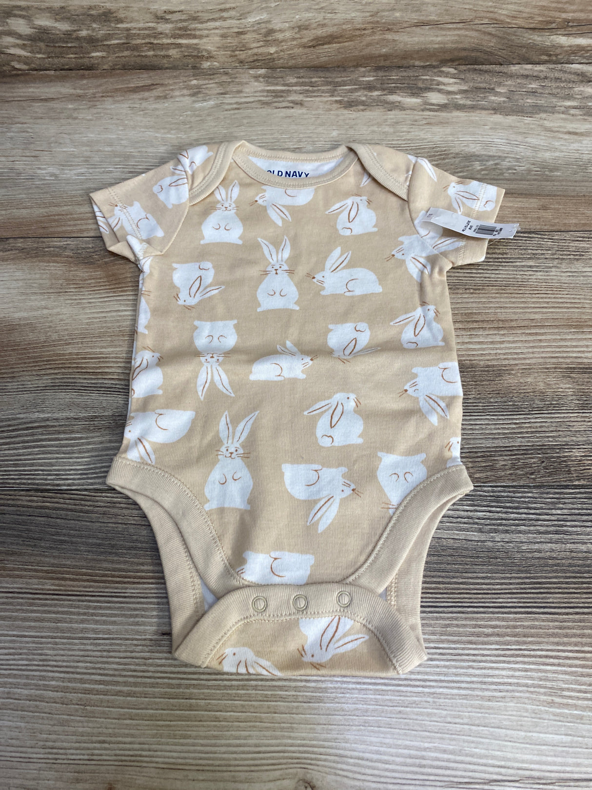 NEW Old Navy Bunny Print Bodysuit Beige sz 3-6m