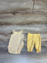 Carter's 2pc Striped Sleeveless Bodysuit & Bottoms Set Yellow sz Newborn