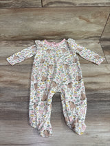 Baby Started Horse & Pig Print Bamboo Coverall Ivory sz 3m
