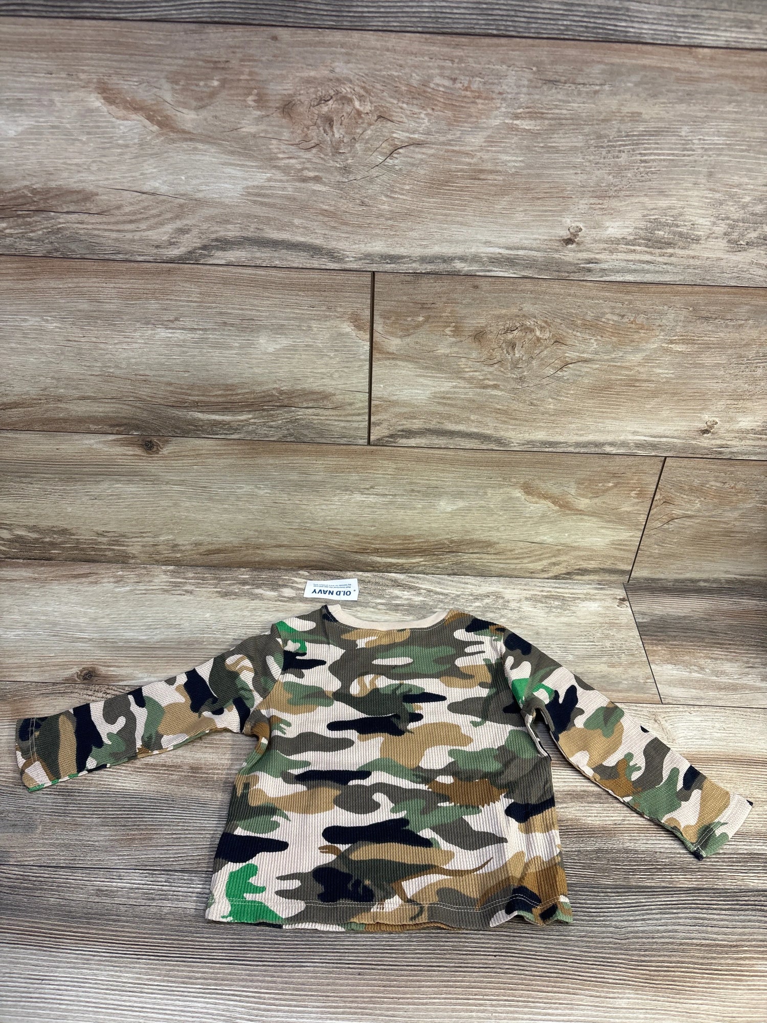 NEW Old Navy Camo Waffle Knit Shirt Tan sz 18-24m