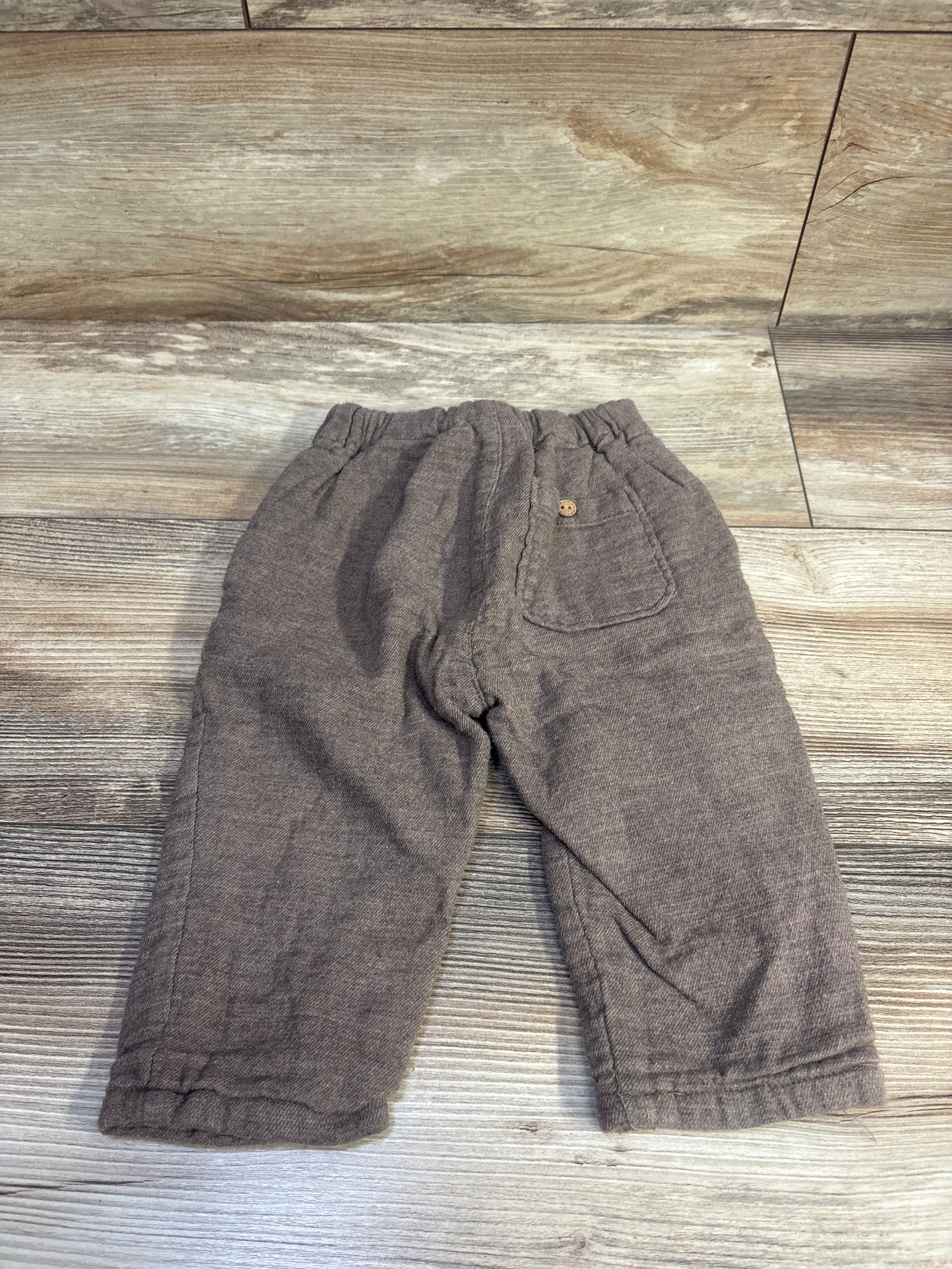 Zara Button Drawstring Joggers Brown sz 9-12m