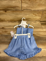 NEW Blossom Blvd 3pc Ribbed Tank Top, Shorts, & Sunglasses Set Blue sz 2T
