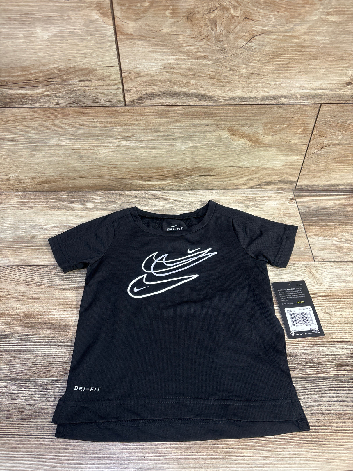 NEW Nike Dri-FIT Perf Short-Sleeve Top Black sz 2T