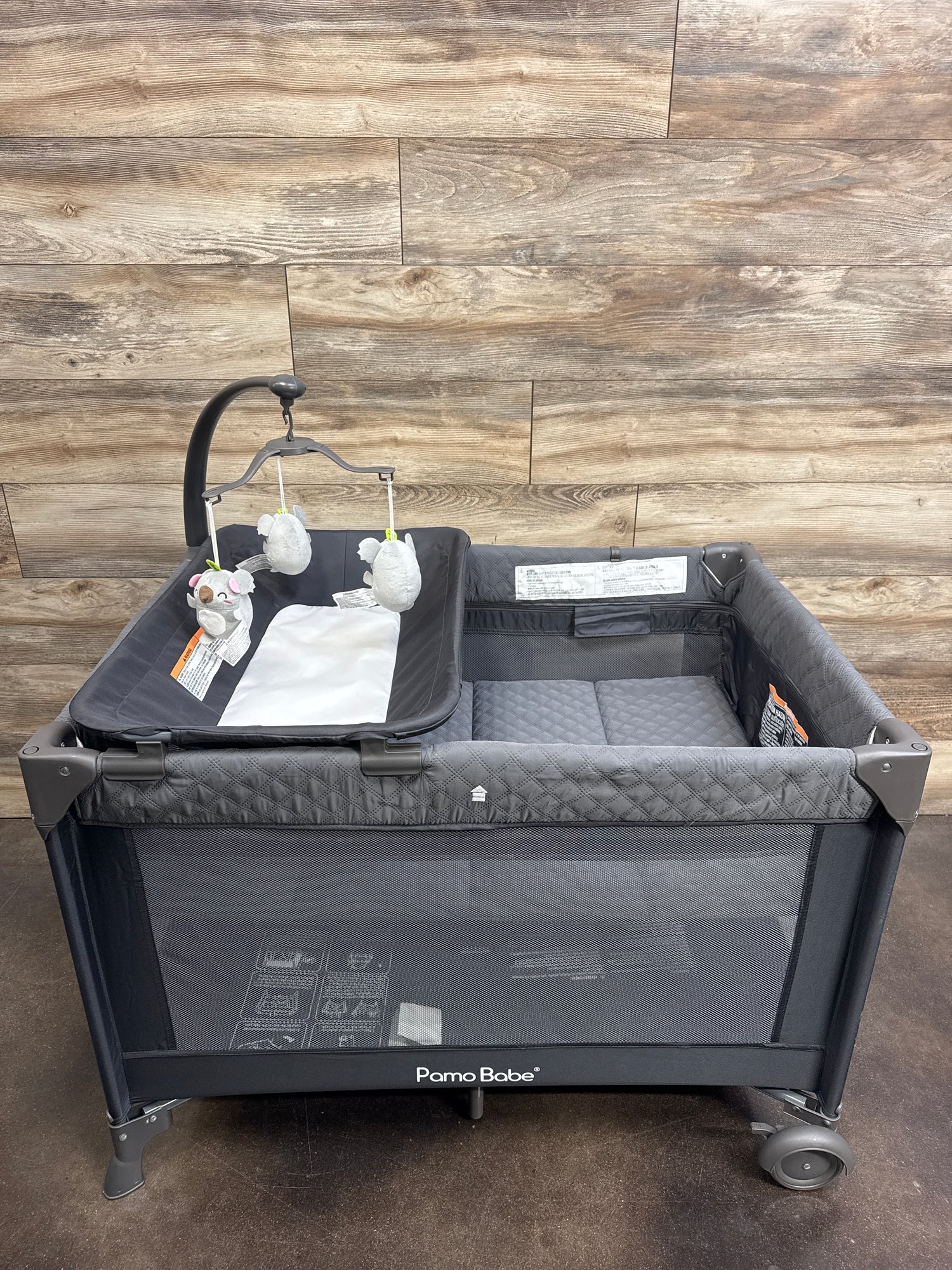 Pamo Babe 4-in-1 Baby Playard with Bassinet & Changing Table