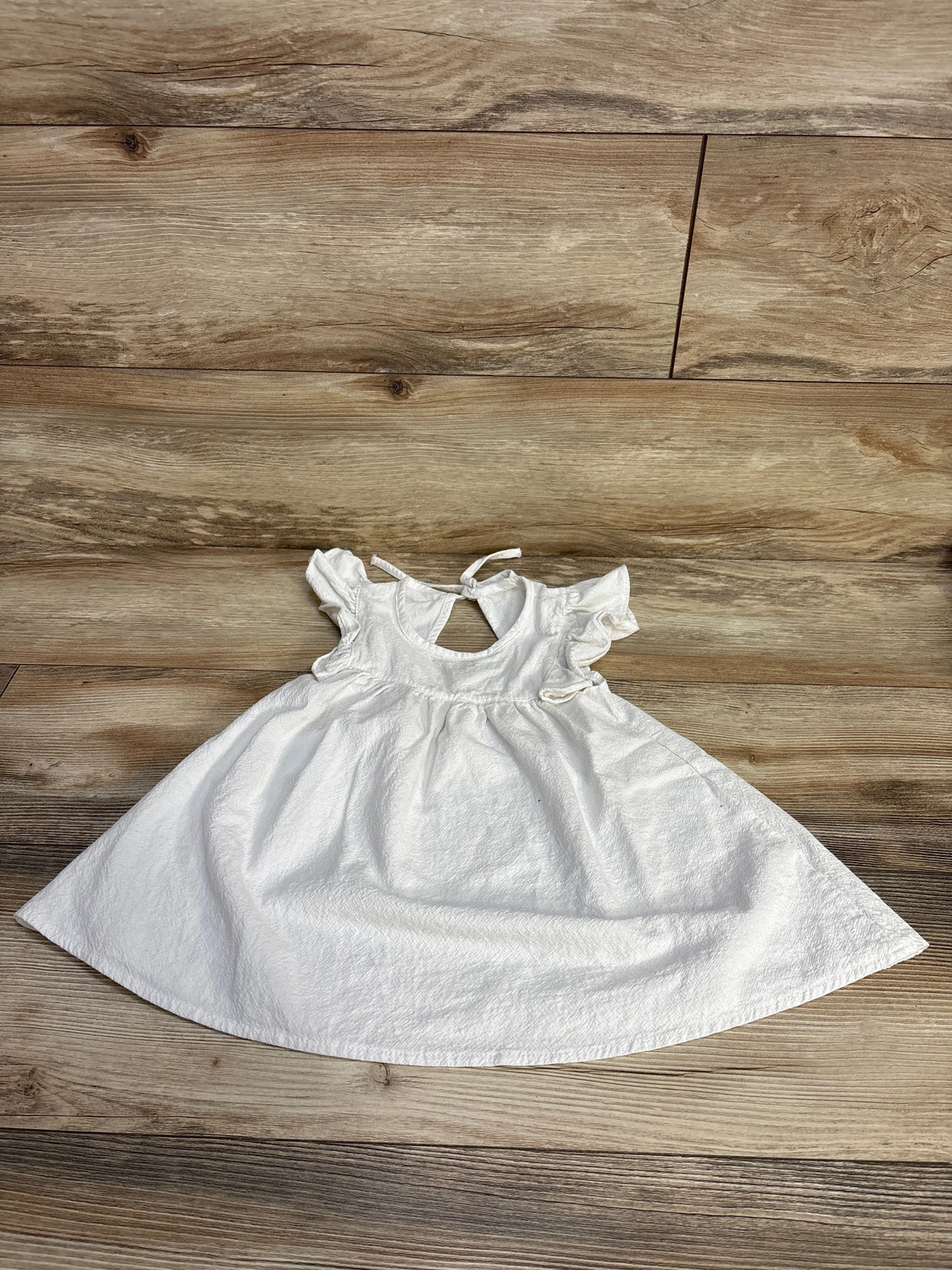 Flutter Sleeve Dress White sz 12-18m - Me n Mommy To Be