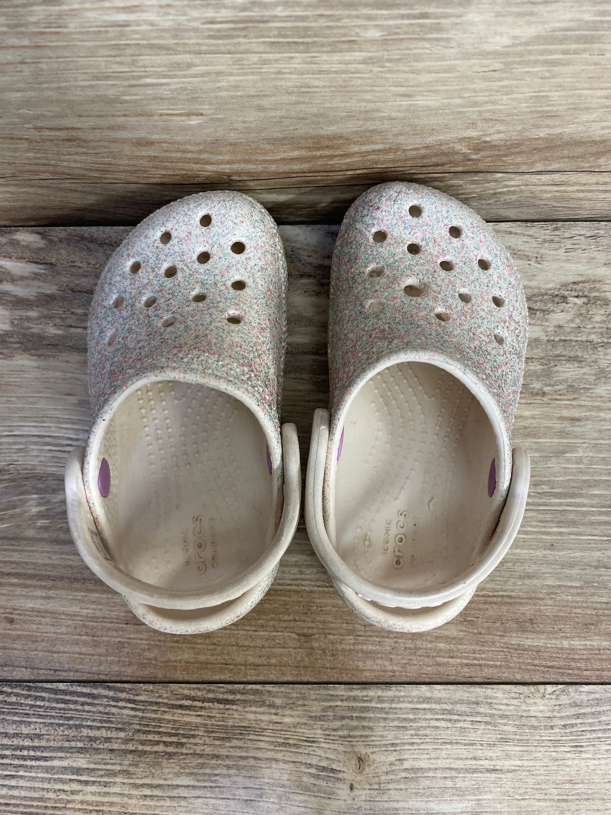 Crocs Classic Glitter Clogs Ivory sz 7c