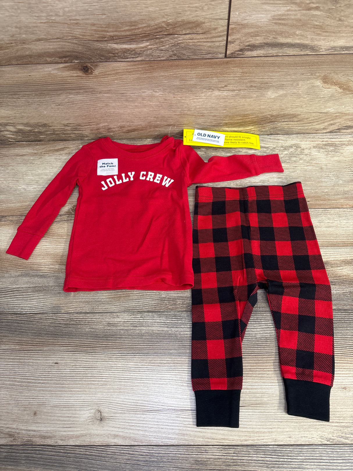 NEW Old Navy 2pc Jolly Crew Pajama Set Red sz 12-18m