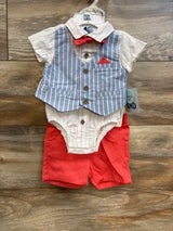 NEW Little Lad 3pc Mock Vest Set White sz 0-3m