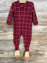 Carter's Checkered Blanket Sleeper Burgundy sz 18m