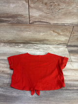Copper Key Tie Front Cropped Shirt Rust Orange sz 3T